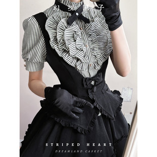 马甲背心裙子套装 复古修身 女 原创设计条纹爱心时尚 幻境匣子