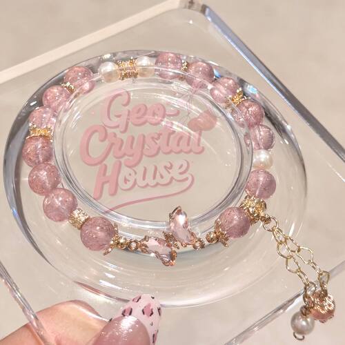 天然水晶设计款手链草莓晶紫水晶