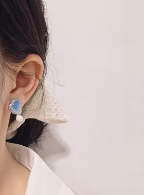 珐琅渐变不对称个性文艺百搭耳环