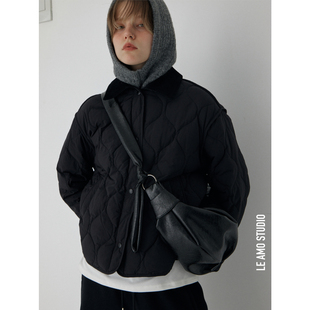 AMO｜慵懒休闲随性褶皱油蜡软皮系带单肩斜挎可颂牛角包_4色