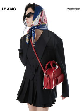 LE AMO｜原创'Begin'2024秋迷你撞色斜挎单肩手提小巧红保龄球包