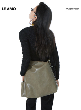 LE AMO｜原创'Bass'2024秋不对称设计慵懒风百搭大容量通勤托特包