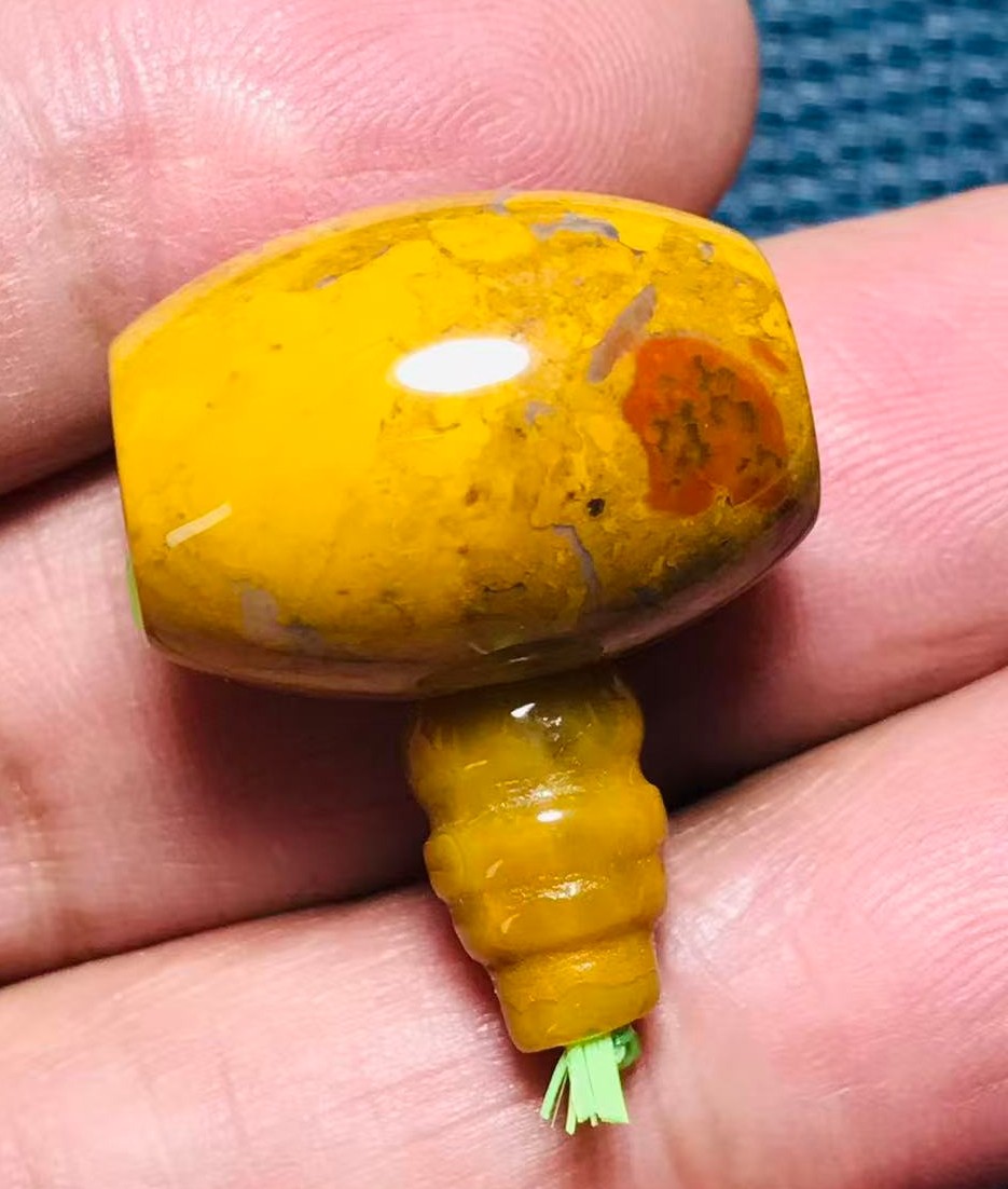 天然战国红玛瑙三通佛头21*16mmDIY手工制作佛珠项链饰品配件