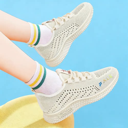 新款夏季布鞋软底透气女网鞋休闲运动跑步鞋休闲系带女学生鞋