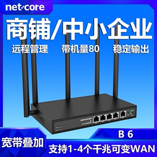 全千兆商铺专用wifi企业级5G双频1200M高速穿墙多WAN口铁壳5天线漏油器200M电信移动联通王 磊科B6无线路由器