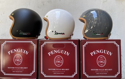 台湾penguin海鸟头盔vespa半盔原厂复古维斯帕防晒通勤男女通用