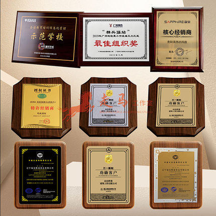 荣誉牌匾金牌颁奖牌奖杯定制定做沙金奖牌金箔奖牌授权牌当天发货
