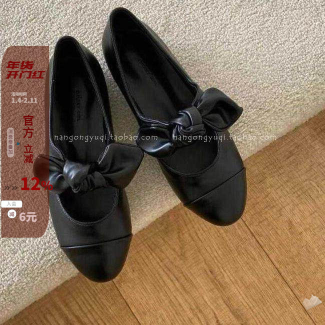 韩国东大门女鞋25春新款chic复古减龄圆头蝴蝶结拼色玛丽珍小黑鞋,女鞋,玛丽珍鞋,淘宝优惠券,粉丝福利购,淘宝优惠卷