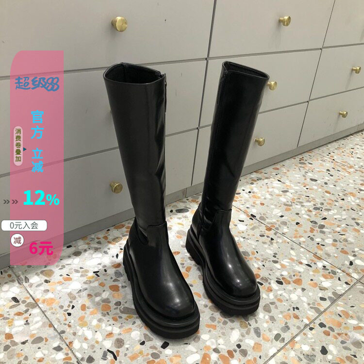 韩国东大门防滑厚底小个子高筒靴