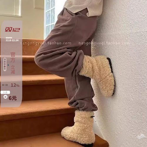 泰迪毛毛圈加厚绒防滑雪地靴棉靴