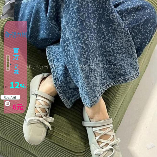 豆沙绿绑带魔术贴舞蹈德训鞋