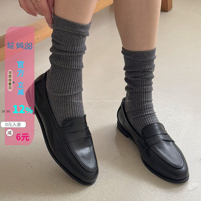 休闲风圆头低帮乐福鞋哑光皮鞋