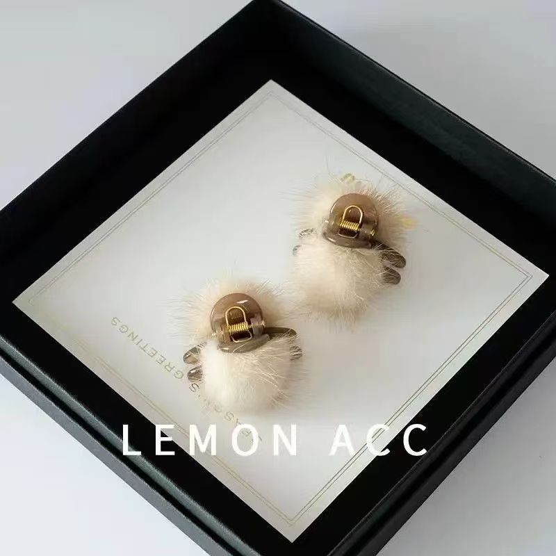 秋冬新款小号毛毛抓夹精致迷你公主头发夹女2025新款毛绒夹头饰