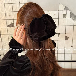 秋冬新款丝绒大裙摆马尾夹气质优雅发夹后脑勺显发量抓夹发饰头饰