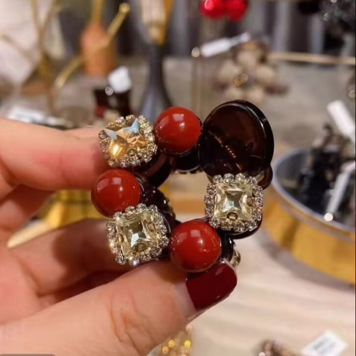 2025新款安可拉红发夹四公分半扎发抓夹迷你小发夹鲨鱼夹抓夹发夹