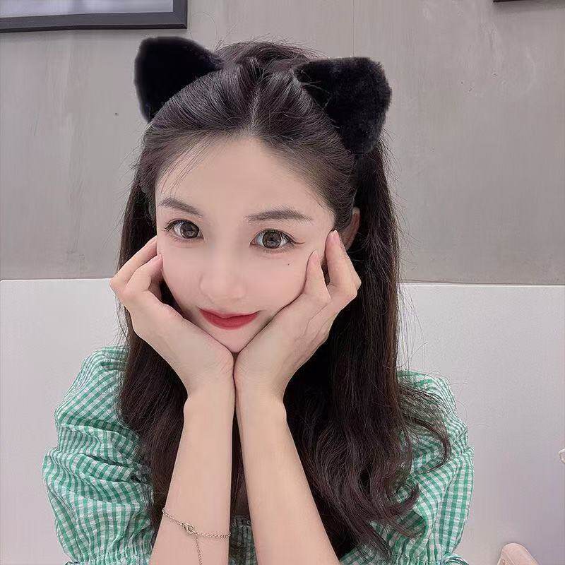 可爱猫耳朵发箍女日韩洗脸绒头箍发卡简约超萌心发饰发带