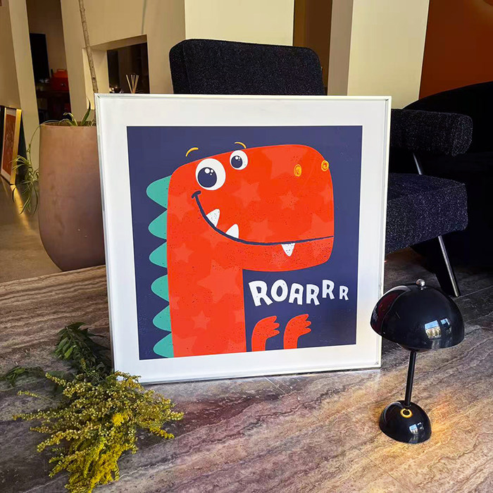 ins风儿童房卡通动漫恐龙可爱卡通客厅卧室书房摆台装饰画