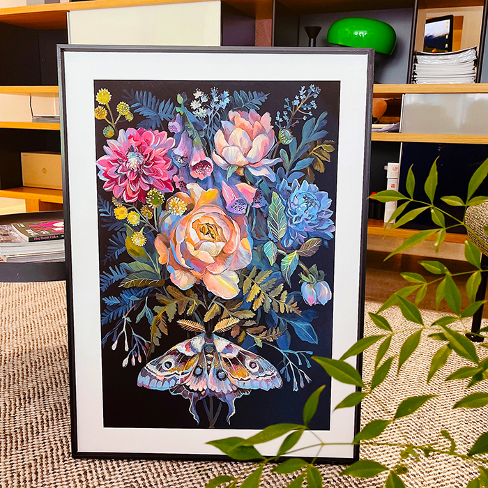 ins风轻奢现代水彩花卉蝴蝶客厅书房餐厅玄关沙发背景墙装饰画图片