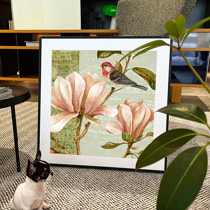 ins风英国威廉  莫里斯轻奢花鸟客厅书房沙发背景墙装饰画摆台