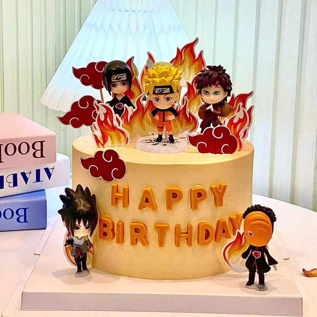 火影忍者蛋糕装饰摆件生日字母模具火焰祥云甜品烘焙装扮插件插牌