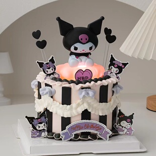 网红发光云朵灯库洛米蛋糕装饰摆件女孩公主儿童生日烘焙甜品装扮