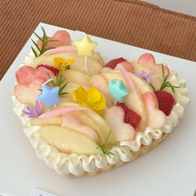 网红五角星生日蛋糕装饰蜡烛可爱ins韩系水果蛋挞甜品插件