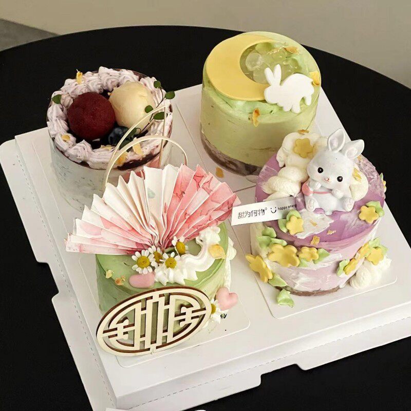 2026中秋节纸杯蛋糕装饰插牌