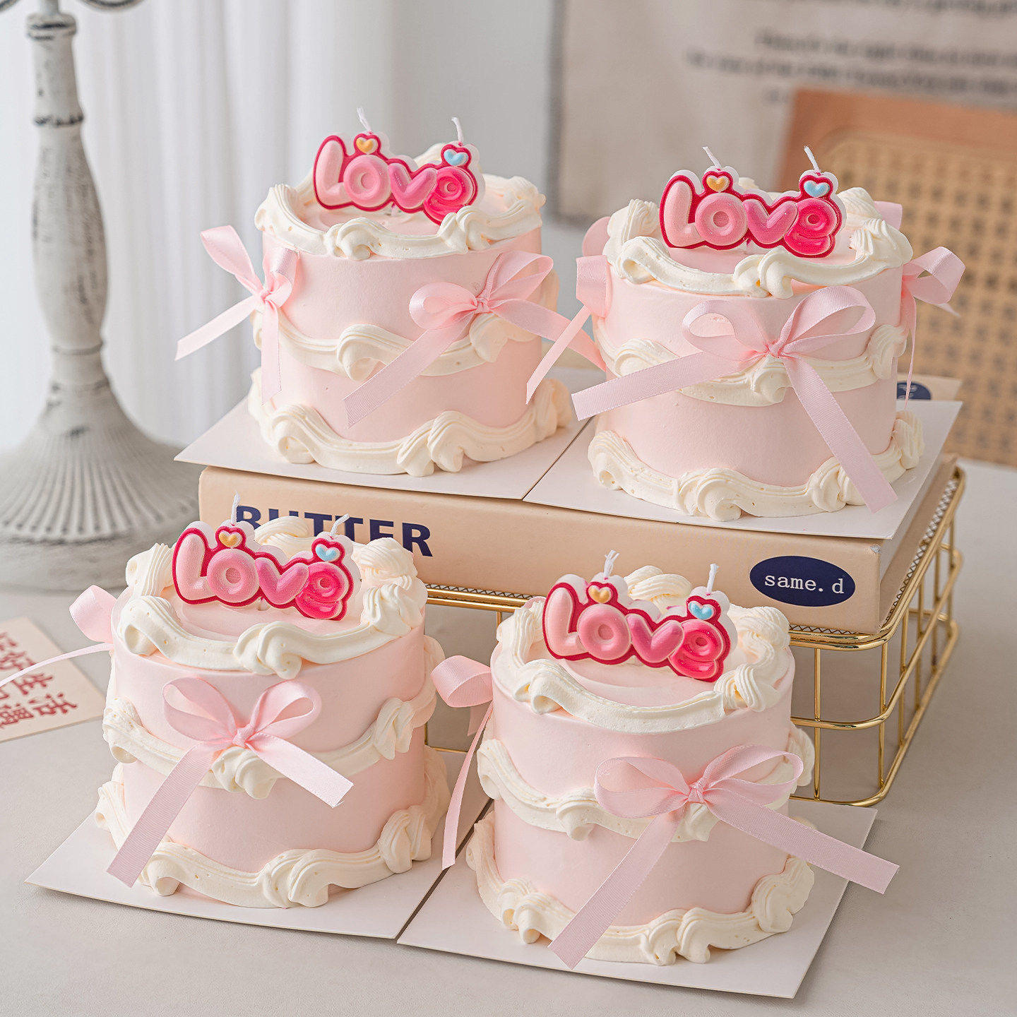214情人节粉色love蜡烛蛋糕装饰插件情侣表白蝴蝶结丝带甜品装扮,节庆用品/礼品,节日装扮用品,淘宝优惠券,粉丝福利购,淘宝优惠卷