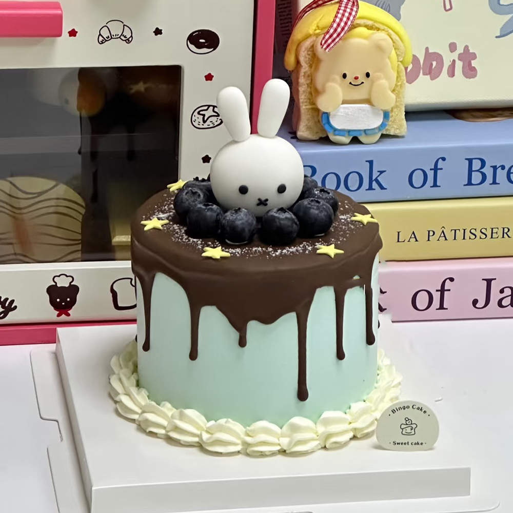 网红米菲兔儿童生日蛋糕装饰摆件软胶立体可爱兔子甜品台装扮摆件