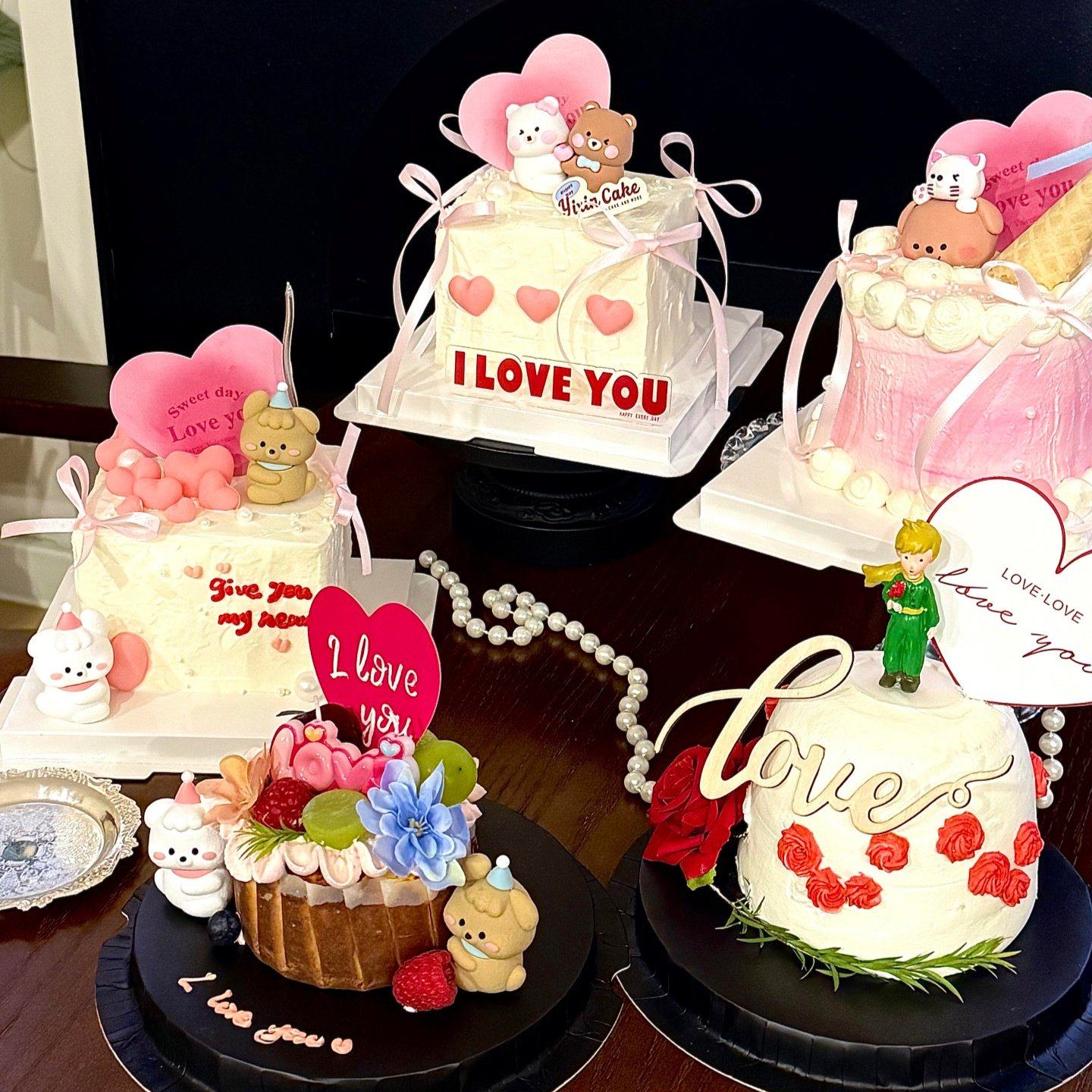2.14情人节卡通修狗小熊蛋糕装饰摆件情侣告白爱心卡片节日插牌,节庆用品/礼品,节日装扮用品,淘宝优惠券,粉丝福利购,淘宝优惠卷