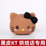 卡通软胶kt猫蛋糕装饰摆件可爱蝴蝶结kt猫头节日装扮甜品台烘焙