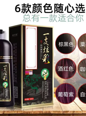植然魅一支炫彩染发剂一洗就黑染发膏一洗彩彩色流行色500ML