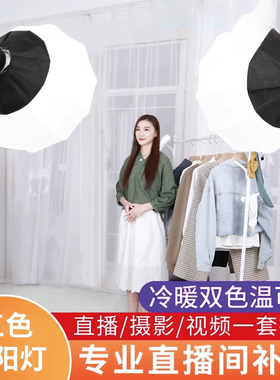 摄力派 SLP-S200W双色常亮补光灯直播间布置灯光主播美颜嫩肤摄影专用打光服装拍照室内柔光太阳灯影视灯