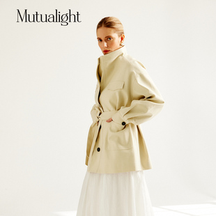 MUTUALIGHT双相 25SS原创两穿领设计大气剪裁廓形感短外套 现货