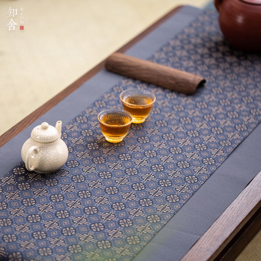 知舍团寿天華锦茶席布艺织锦双面
