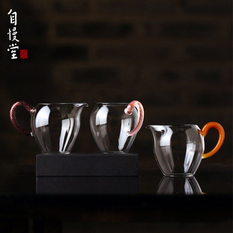自慢堂茶具耐热玻璃【小蛋盅】公道杯分茶器匀杯蛋形茶海功夫茶道