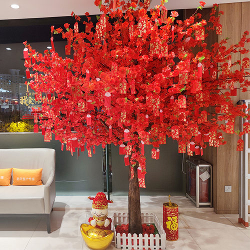 仿真桃花树大型假桃树商场装饰品