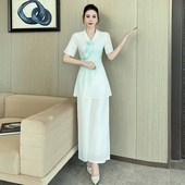 美容师工作服高端套装 气质养生足浴按摩spa足疗技师工服 春夏新款