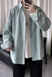 港风格子衬衫男士ins长袖韩版潮流加大码休闲情侣衬衣男CS601P45，男装衬衫，电商B413-1