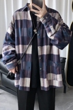 港风格子衬衫男士ins长袖韩版潮流加大码休闲情侣衬衣CS602P50，男装衬衫，电商B413-1