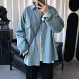 港风格子衬衫男士长袖韩版潮流帅气大码休闲情侣衬衣CS607P45，男装衬衫，电商B413-1