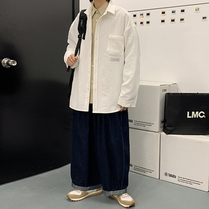 品质大货 秋季潮灯芯绒衬衫宽松男衬衣弹力外套港风DX33 P50 控68图片