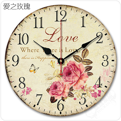 Retro European style American style household Northern Europe Personalized Room Simplicity Mediterranean Sea Wall clock household modern rose Hanging clocksin the Home accessories , Home bell ornaments/Alarm Clock , Wall clock  category - from Buy2taobao.com to provide professional Taobao agent buy service