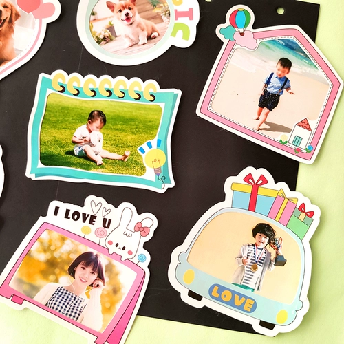 Мультяшная фоторамка, наклейка, фотография, украшение для ногтей, книга роста для детского сада, детский фотоальбом