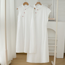 斜襟改良旗袍禅意国风白色连衣裙夏季 新中式 可扎染母女款 2025新款