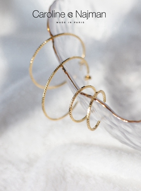 巴黎Caroline Najman正品代购ARIA系列简约大圆环精致耳钉 大小码
