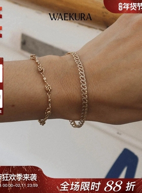 WAEKURA几何多元素扭绳圆环手链