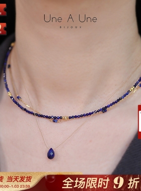 UneàUne水滴形天然石丝线项链