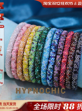 比利时Hypnochic正品琉璃珠糖果多彩串珠编织叠戴精油扩香手镯链