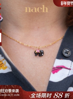 【官方授权】NACH娜趣法国24秋冬巨嘴鸟热带大象天堂鸟花陶瓷项链